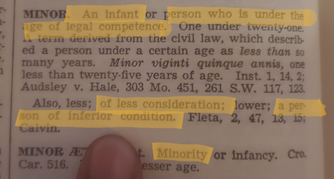 legal definition of MINOR