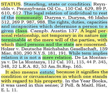 Status Definition - Black's Law Dictionary 4th Edition
