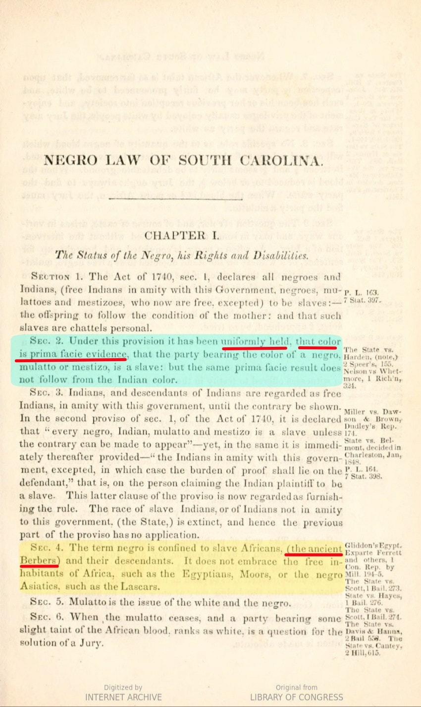 Negro Law of South Carolina